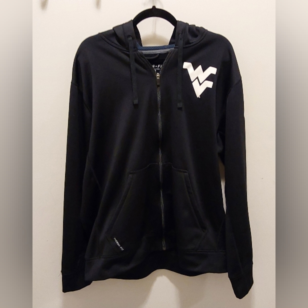 Nike Therma-Fit Black Full Zip West Virginia Mountaineers Hoodie